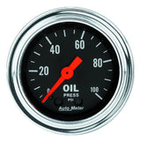 Autometer Traditional Chrome 2-1/16in 100 PSI Mechanical Oil Pressure Gauge - 2421