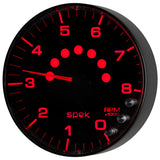Autometer Spek-Pro Gauge Tachometer 5in 8K Rpm W/Shift Light & Peak Mem Black/Black - P238328
