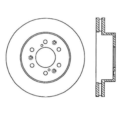 StopTech 05-10 GMC Sierra 1500 (w Rear Drum) / 07-09 GMC Yukon Front Left Slotted & Drilled Rotor - 127.66057L