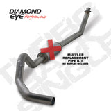 Diamond Eye KIT 4in TB MFLR RPLCMENT PIPE SGL SS: 98.5-02 DODGE CUMMINS 5.9L - K4212S-RP