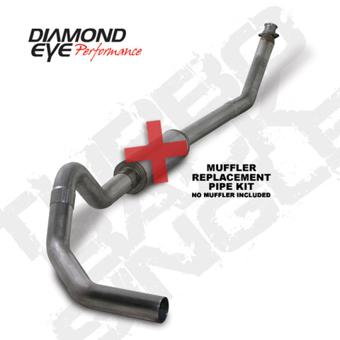 Diamond Eye KIT 4in TB MFLR RPLCMENT PIPE SGL SS: 98.5-02 DODGE CUMMINS 5.9L - K4212S-RP