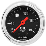 Autometer Traditional Chrome 2-1/16in 200 PSI Mechanical Oil Pressure Gauge - 2422