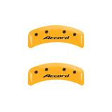MGP 4 Caliper Covers Engraved Front Accord Engraved Rear Accord Yellow finish black ch - 20130SACCYL