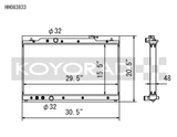 Koyo 2022 Honda Civic 1.5L Turbo (MT and CVT) / 2023 Acura Integra All Aluminum Radiator - HH083833