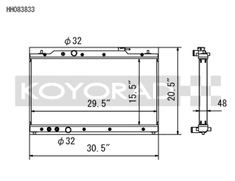 Koyo 2022 Honda Civic 1.5L Turbo (MT and CVT) / 2023 Acura Integra All Aluminum Radiator - HH083833