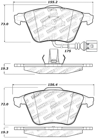 StopTech Performance 08-13 Audi TT Quattro / 12 VW Golf R Front Brake Pads - 309.11110