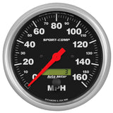Autometer Sport-Comp 5 inch 160 MPH Electronic Speedometer Gauge w/LCD Odometer - 3989