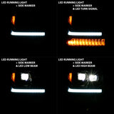 ANZO 16-18 Chevrolet Silverado 1500 LED Projector Headlights w/Plank Style Switchback Black w/ Amber - 111420