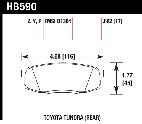 Hawk Performance 08-14 Toyota Land Cruiser Ceramic Street Rear Brake Pads - HB590Z.682