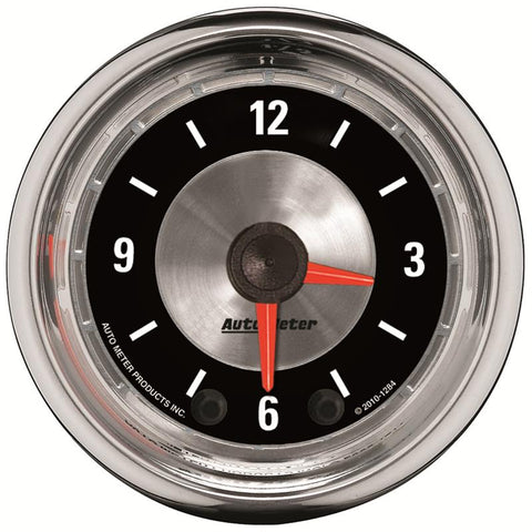 Autometer American Muscle 52mm Full Sweep Electric 12hr Analog Clock Gauge - 1284