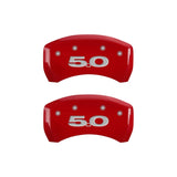 MGP Rear set 2 Caliper Covers Engraved Rear 50 Red finish silver ch - 10010RM50RD