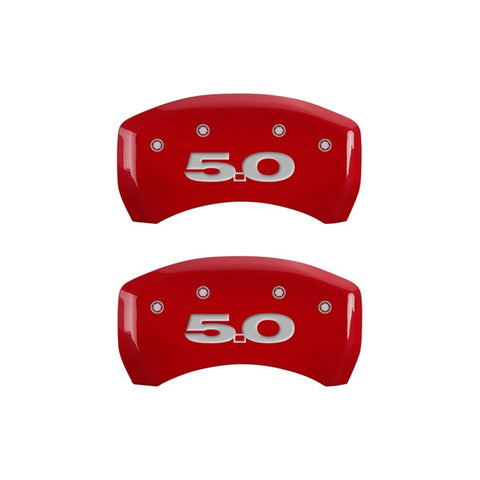 MGP Rear set 2 Caliper Covers Engraved Rear 50 Red finish silver ch - 10010RM50RD