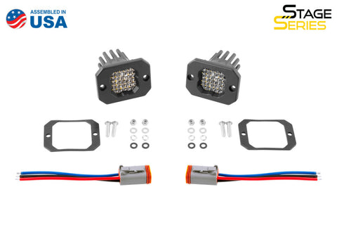 Diode Dynamics Stage Series C1 LED Pod Sport - White Flood Flush WBL (Pair) - DD6469P