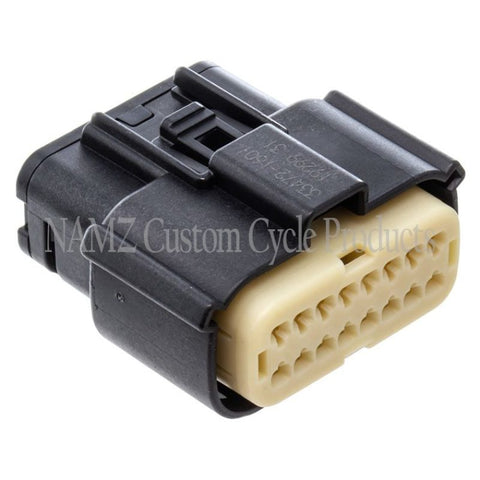 NAMZ 07-23 V-Twin FL Molex MX-150 16-Pos Female Connector Fairing Main Harness - Blk (HD 72166-07BK) - NM-33472-1601
