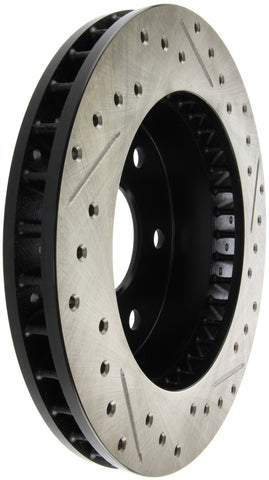 StopTech 92-00 GMC Suburban 1500 4WD (6 lug) Front Right Slotted & Drilled Rotor - 127.66009R