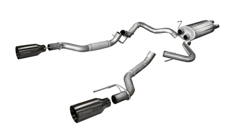 Corsa 2017-2020 Ford F-150 Raptor 3.5L Sport Cat-Back Dual Rear Exit w/ 5in Gunmetal Tip - 14397GNM