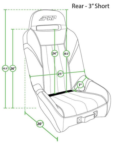 PRP GT/S.E. Rear Suspension Seat- Black/Red - A58R-237