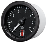 Autometer Stack 52mm 0-7 Bar M10 Male Pro Stepper Motor Oil Pressure Gauge - Black - ST3301