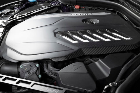 Dinan 19-26 BMW B58D (G01/G02/G20/G22/G23/G26/G42) Matte Carbon Fiber Engine Cover w/Gloss Accents - D590-0004