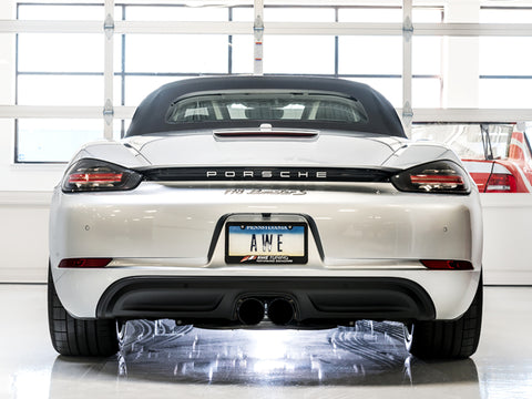 AWE Tuning Porsche 718 Boxster / Cayman Track Edition Exhaust - Diamond Black Tips - 3010-33048