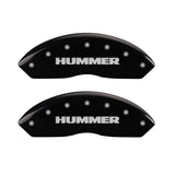 MGP 4 Caliper Covers Engraved Front & Rear Hummer Black finish silver ch - 52003SHUMBK