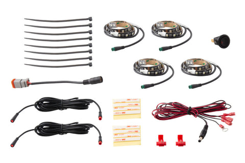 Diode Dynamics RGBW Footwell Strip Kit 4pc Multicolor - DD0443
