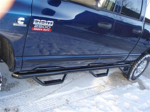 N-Fab Nerf Step 02-08 Dodge Ram 1500/2500/3500 Quad Cab 6.4ft Bed - Gloss Black - Bed Access - 3in - D0289QC-6
