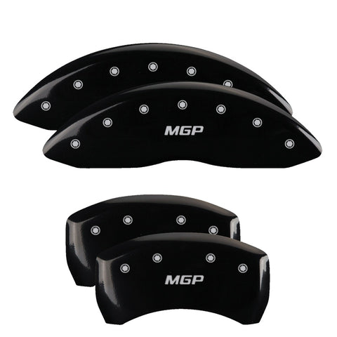 MGP 2 Caliper Covers Engraved Front Circle K/Kia Black Finish Silver Char 2018 Kia Rio - 21190FCRKBK