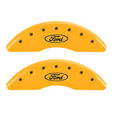 MGP 4 Caliper Covers Engraved F & R Oval Logo/Ford Yellow Finish Black Char 2007 Ford Expedition - 10023SFRDYL