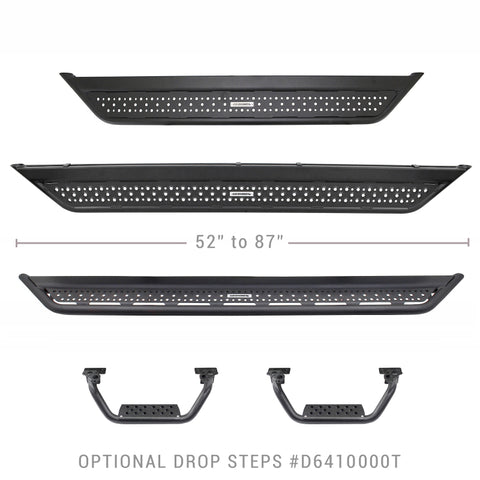 Go Rhino 21-23 Ford Bronco 2DR Sport Utility Dominator Xtreme D6 Side Steps 6in - 57in Long - D60057T