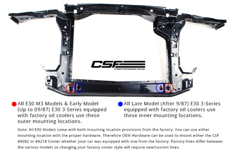 CSF 82-94 BMW 3 Series (E30) High Performance Oil Cooler w/-10AN Male & OEM Fittings - 8092