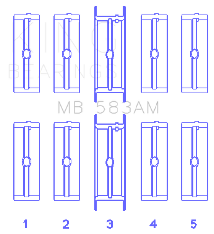 King Engine Bearings Ford 239/256/272/292 Crankshaft Main Bearing Set - MB 583AM