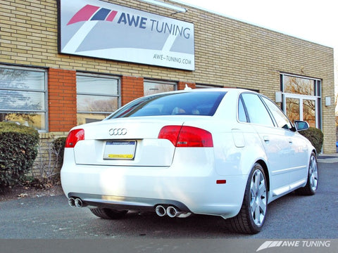 AWE Tuning Audi B7 A4 3.2L Touring Edition Quad Tip Exhaust - Diamond Black Tips - 3040-43012