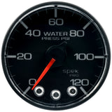 Autometer Spek-Pro Gauge Water Press 2 1/16in 120psi Stepper Motor W/Peak & Warn Blk/Blk - P345324