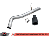 AWE Tuning 2020+ Jeep Gladiator 3.6L Trail-to-Tread (Single-Side) Conversion Kit w/Diamond Blk Tip - 3015-23063