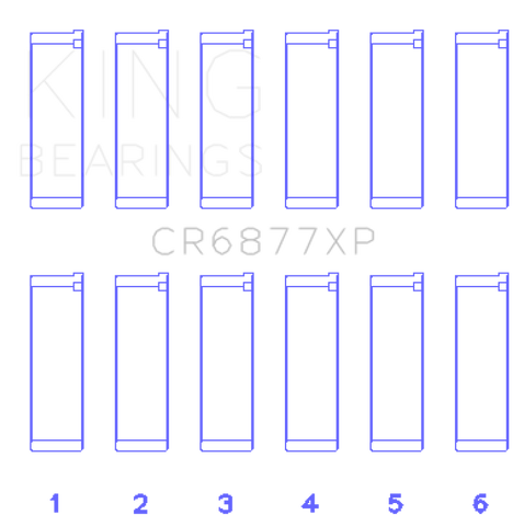 King BMW S54B32 (Size +.50mm) Connecting Rod Bearing Set - CR6877XP0.5