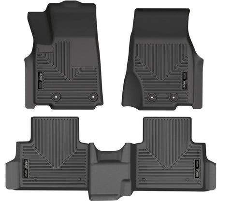 Husky Liners 21-23 Jeep Grand Cherokee L (w/2nd Rw Bnch) WeatherBeater FR+2nd Seat Floor Liner - Blk - 95141