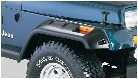 Bushwacker 87-95 Jeep Wrangler Cutout Style Flares 4pc Cutting Optional Not Renegade - Black - 10909-07