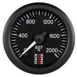Autometer Stack 52mm 0-2000 Deg F Pro Stepper Motor Exhaust Gas Temp Gauge - Black - ST3314