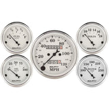 Auto Meter Speedometer 3-1/8in and 2-1/16in Mechanical 5-Piece Old Tyme White Gauge Kit - 1601