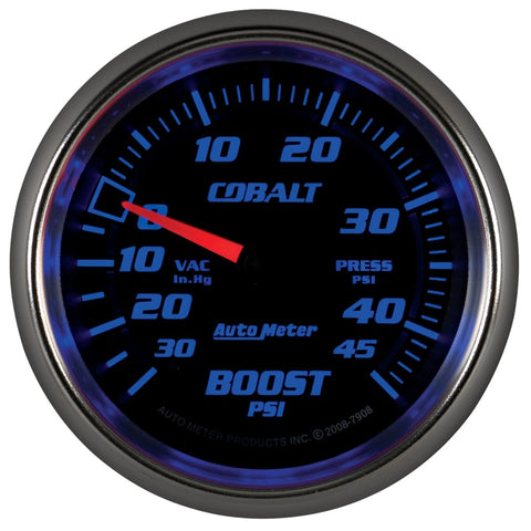 AutoMeter Gauge Vac/Boost 2-5/8in. 30Inhg-45PSI Mechanical Cobalt - 7908