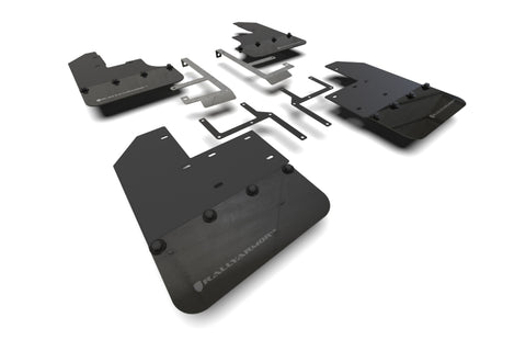 Rally Armor 19-23 Jeep JT Gladiator Mojave/Rubicon Black Mud Flap w/ Grey Logo - MF104-BLK-GRY