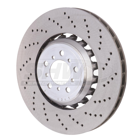 SHW 2021 BMW M2 Comp 3.0L w/o Ceramic Brake Right Front Cross-Drilled LW Brake Rotor (34118072018) - BFR48252