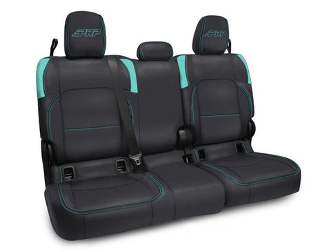 PRP Jeep Wrangler JT Rear Bench Covers - with no Armrest - Black/Teal - B055-09