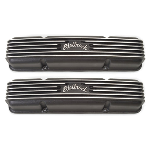Edelbrock Valve Cover Classic Series Chevrolet 1959-1986 262-400 CI V8 Black - 41453