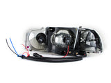 ANZO 1999-2006 Gmc Sierra 1500 Crystal Headlights w/ Halo and LED Black - 111207