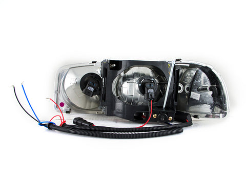 ANZO 1999-2006 Gmc Sierra 1500 Crystal Headlights w/ Halo and LED Black - 111207