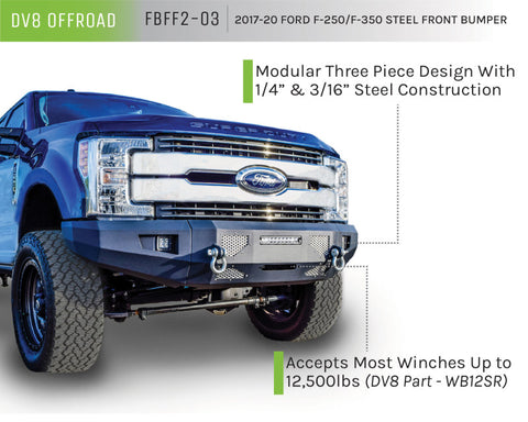 DV8 Offroad 2017+ Ford F-250/F-350/F-450 Front Bumper - FBFF2-03