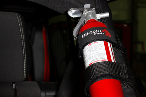 Fishbone Offroad Padded Roll Bar Black Fire Extinguisher Holder - FB55154