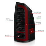 ANZO 05-15 Toyota Tacoma Full LED Tail Lights w/Light Bar Sequential Black Housing Smoke Lens - 311428